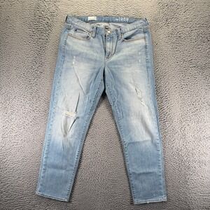 Gap 1969 Jeans Womens 30x27 Blue Cotton Denim Boyfriend Faded Workwear Travel